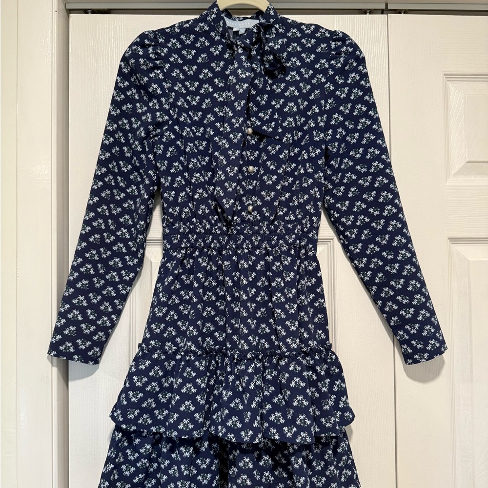 Hill House Home Navy Floral Button-Up Blouse